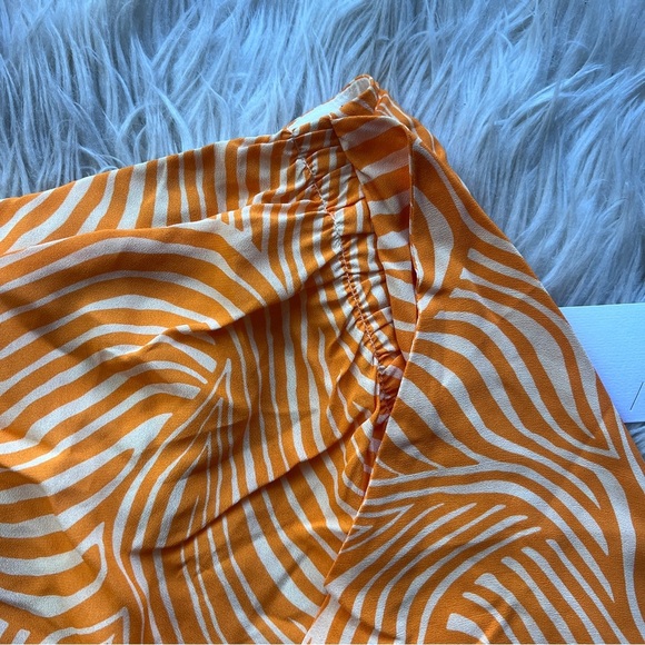 NWT Bailey 44 ruched orange zebra midi skirt - Picture 5 of 10